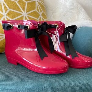 Red Ankle Rain Boots